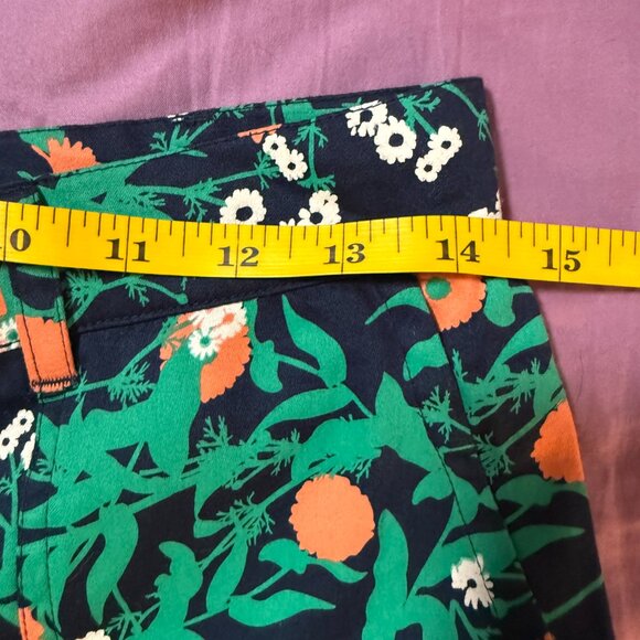 People Tree Claudia Marigold Leaf Print Trousers Organic Cotton size 8 - Picture 6 of 14